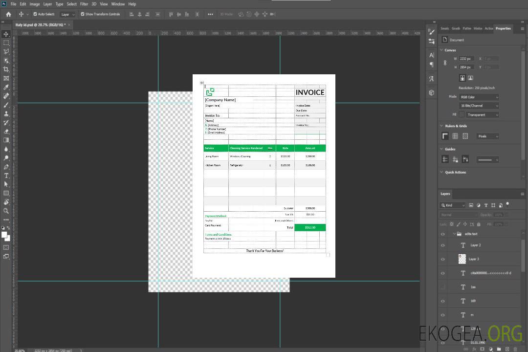 Modèle de facture de service de nettoyage de maison template Modèle de facture de service de nettoyage de maison template